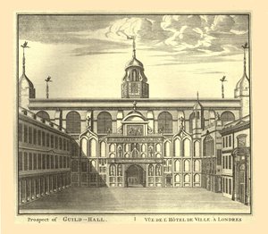 Prospect of the London Guildhall, 1886. od Unbekannt