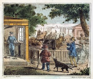 Veřejná váha používaná k vážení dobytka na trhu, 1867 od Unbekannt