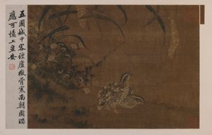 Křepelka a proso, dynastie Ming, 1368-1644. od Unbekannt