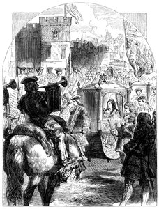Královna Anna 1665-1714 poslední cesta do budovy parlamentu, c1714 od Unbekannt