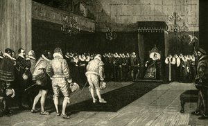 Královna Alžběta Přijetí francouzských velvyslanců po masakru svatého Bartoloměje v roce 1890. od Unbekannt