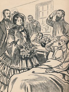Královna Viktorie navštěvuje své zraněné vojáky, c1907 od Unbekannt