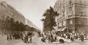 Fronta před obchodem s potravinami, Siege of Paris, francouzsko-pruská válka, 1870-1871 od Unbekannt