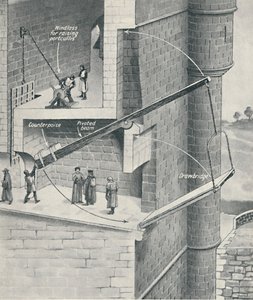 Zvednutí padacího mostu hradu, c1934 od Unbekannt