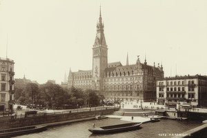 Hamburkská radnice. Kolem roku 1900 od Unbekannt