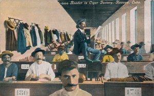 Čtenář v továrně na doutníky, Havana, Kuba, 1910 od Unbekannt