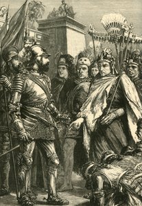 Recepce Cortes od Montezumy, 1519, 1890. od Unbekannt