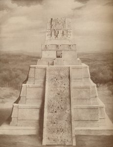 Rekonstruovaný model velkolepé pyramidy mayského chrámu v Tikalu, c1935 od Unbekannt