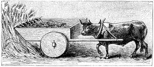 Rekonstrukce žacího stroje používaného v Galii ve starověké římské době, jak ji popsal Plinius, c1890 od Unbekannt