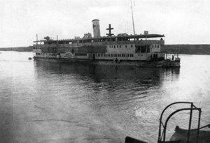 Říční loď Červeného kříže plující po řece Tigris, Mezopotámie, WWI, 1918 od Unbekannt