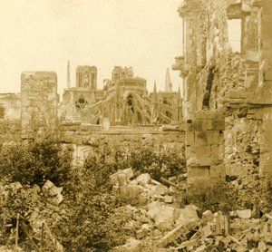 Katedrála v Remeši, Remeš, severní Francie, c1914-c1918 od Unbekannt