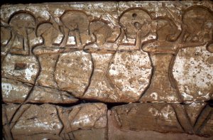 Reliéf vojáků, Chrám Ramsese III., Medinet Habu, Luxor, Egypt, c12. století před naším letopočtem od Unbekannt