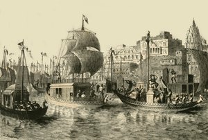 Náboženský festival v Benares, 1890. od Unbekannt