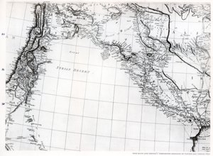 Rennellsova mapa syrské pouště z roku 1809, vydaná 1831 1937 od Unbekannt