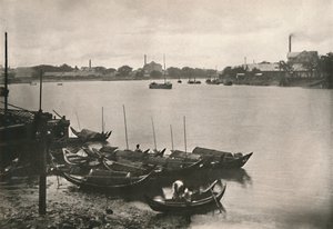 Rice Mills na Poozoondoung Creek, Rangún, 1900. od Unbekannt
