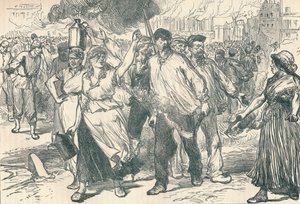Výtržníci a petrolejové střílející veřejné budovy v Paříži během Pařížské komuny, 1871 1906 od Unbekannt
