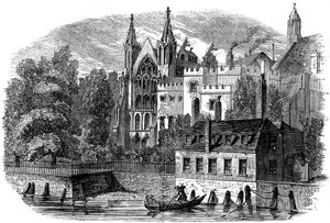 Řeka před starým House of Peers House of Lords, Londýn, 19. století od Unbekannt