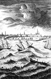 Robinson Crusoe ztroskotal v Yarmouthu, c1719 od Unbekannt