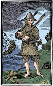 Robinson Crusoe, střih do knihy, 18. století 1964 od Unbekannt