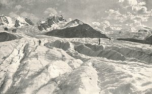 Rosegský ledovec poblíž Pontresiny, Engadin, Švýcarsko, 1895. od Unbekannt
