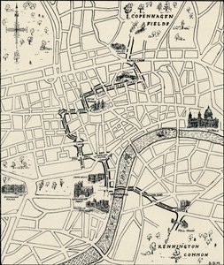 Trasa protestního pochodu za osvobození Tolpuddle Martyrs, 1834, 1934 od Unbekannt