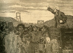 Rowland Hill káže havířům v Kingswood, Bristol, c1772 c1890. od Unbekannt