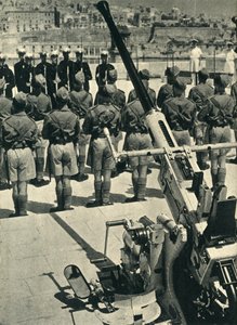Royal Marines na přehlídce oslavující úspěšnou obranu Malty, druhá světová válka, 1943 1944. od Unbekannt