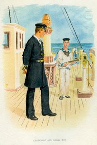 Poručík Royal Navy a signální chlapec, c1890-c1893 od Unbekannt