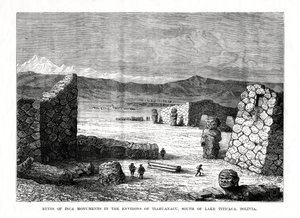 Ruiny památek Inků v okolí Tiahuanacu, jižně od jezera Titicaca, Bolívie, 1877 od Unbekannt