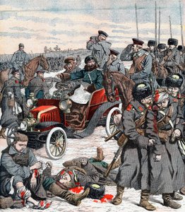 Ruský generál řídil kampaň ze svého auta, Rusko-japonská válka, 1904 od Unbekannt