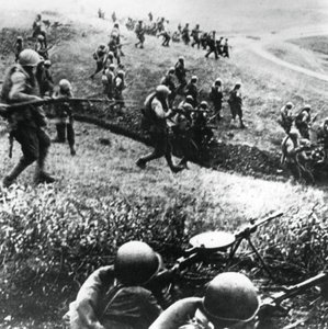 Ruské jednotky při protiútoku, oblast Mozdok, severní Kavkaz, září 1942 od Unbekannt