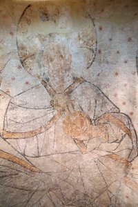Saint-Claude, Jura, Francie, le 31/8/2015 - St Claude Abbey Museum. Kristus ve slávě. Malování. 15. století. od Unbekannt