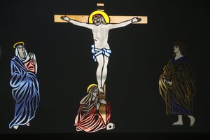 Předloha koptského kostela svatého Antonína: Ježíš na kříži, Jeruzalém, Izrael od Unbekannt