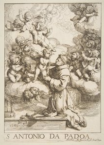 Svatý Antonín z Padovy adorující Ježíše Krista, opis podle Cantariniho, 1640. od Unbekannt