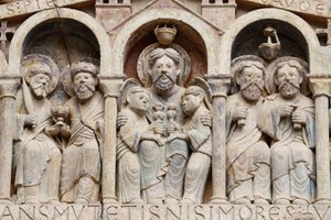 Timpanon kostela opatství Sainte Foy: Abraham, Conques, Francie od Unbekannt