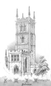 Svatí Marie a Peter, Wolverhampton. Staffordshire, 50. léta 19. století od Unbekannt