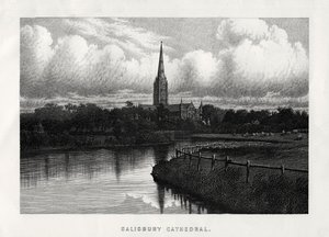 Katedrála v Salisbury, Wiltshire, Anglie, 19. století od Unbekannt