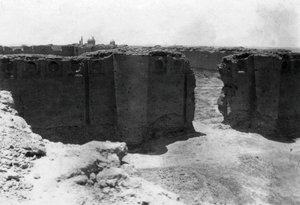 Město Samarra z věže Malwiya, Mezopotámie, 1918 od Unbekannt