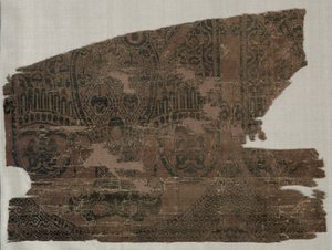 Samitské fragmenty s dvouhlavými orly, z hrobky svatého Bernarda Calva, 1200-1243. od Unbekannt