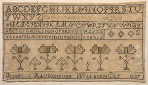 Sampler, 1837. od Unbekannt