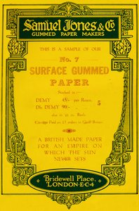 Reklama Samuel Jones & Company Gummed Paper Makers, 1919 od Unbekannt