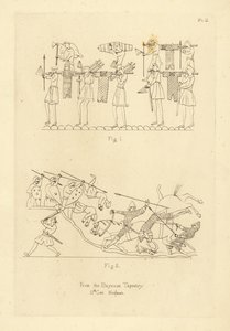 Saský a normanský vojenský kostým z Bayeux Tapestry od Unbekannt