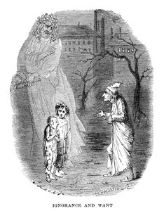 Scéna z Vánoční koledy od Charlese Dickense, 1843 od Unbekannt