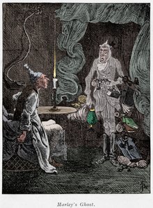 Scéna z Vánoční koledy od Charlese Dickense, 1843 od Unbekannt