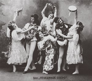 Scéna z baletu Labutí jezero, Mariinské divadlo. 1895 od Unbekannt