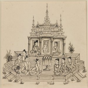 Scéna z Vessantara Jataka, c1880 od Unbekannt