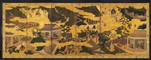 Scény z Tales of Ise, polovina 1600. od Unbekannt