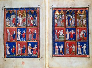 Scény ze života Krista a lékaři s pacienty, c1300 od Unbekannt