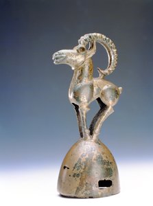 Skythský terminál v podobě horské kozy, období Tagar, 7.-6. století př. n. l. (bronz) od Unbekannt