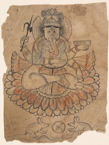 Sedící čtyřruká Ganéša, ca. 1775. od Unbekannt
